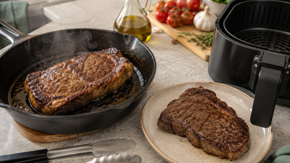 Freidora de aire vs sartén: cuál conviene para cocinar carne