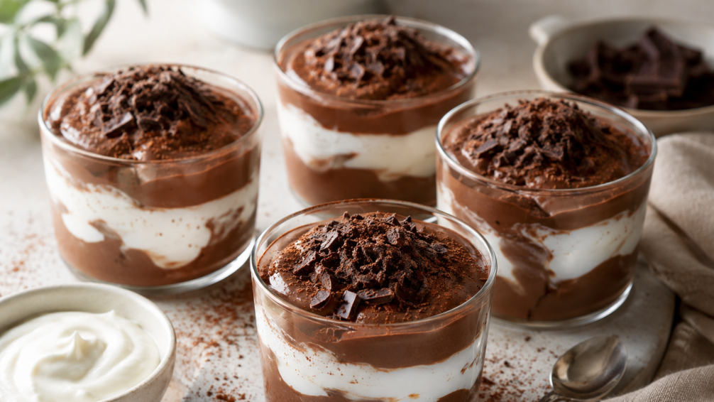 Mousse de chocolate y yogur griego lista en 10 minutos