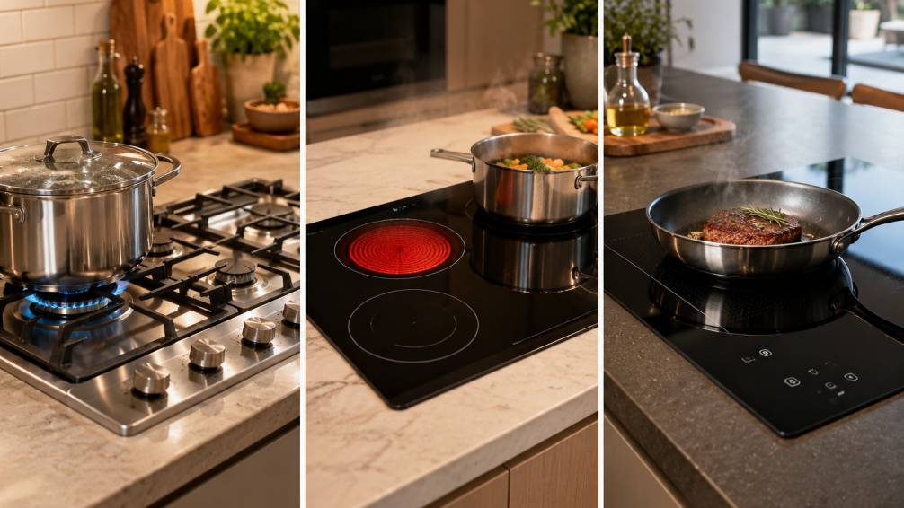Cocina a gas, eléctrica o de inducción: cuál conviene