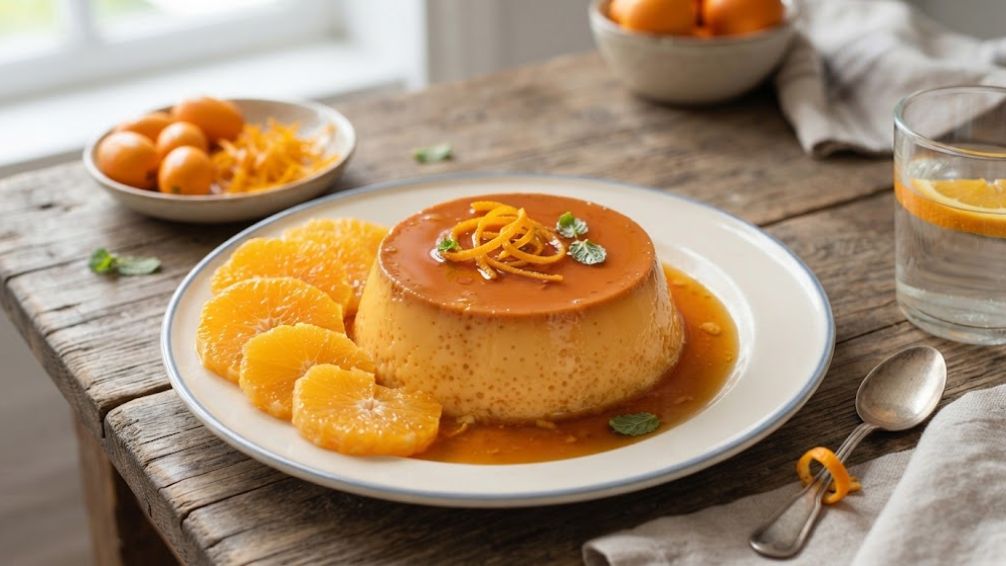 Flan casero de naranja sin horno: receta fácil