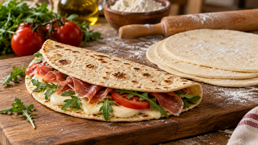 Piadina italiana: receta en 10 pasos y rellenos