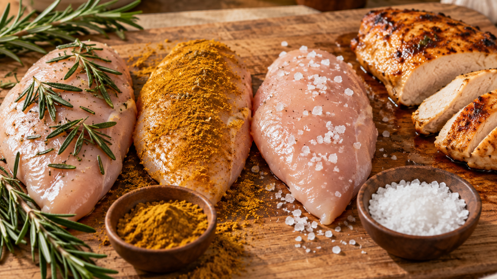 Condimentos para pollo: ¿romero, curry o sal gruesa?